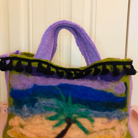 Handmade felted wool handbags Large/ small ,boho, wearable art - Picture 10 of 15